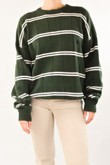 Green Striped Knitted Sweater