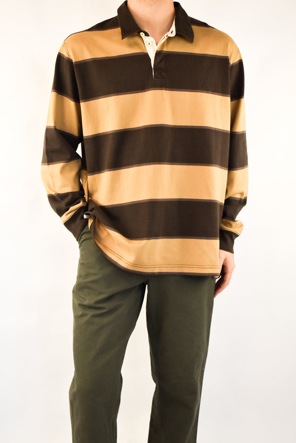 Brown Striped Rugby Polo