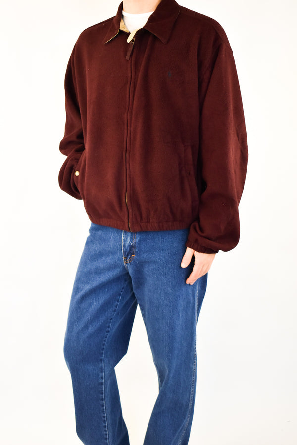 Burgundy Zip Fleece Jacket