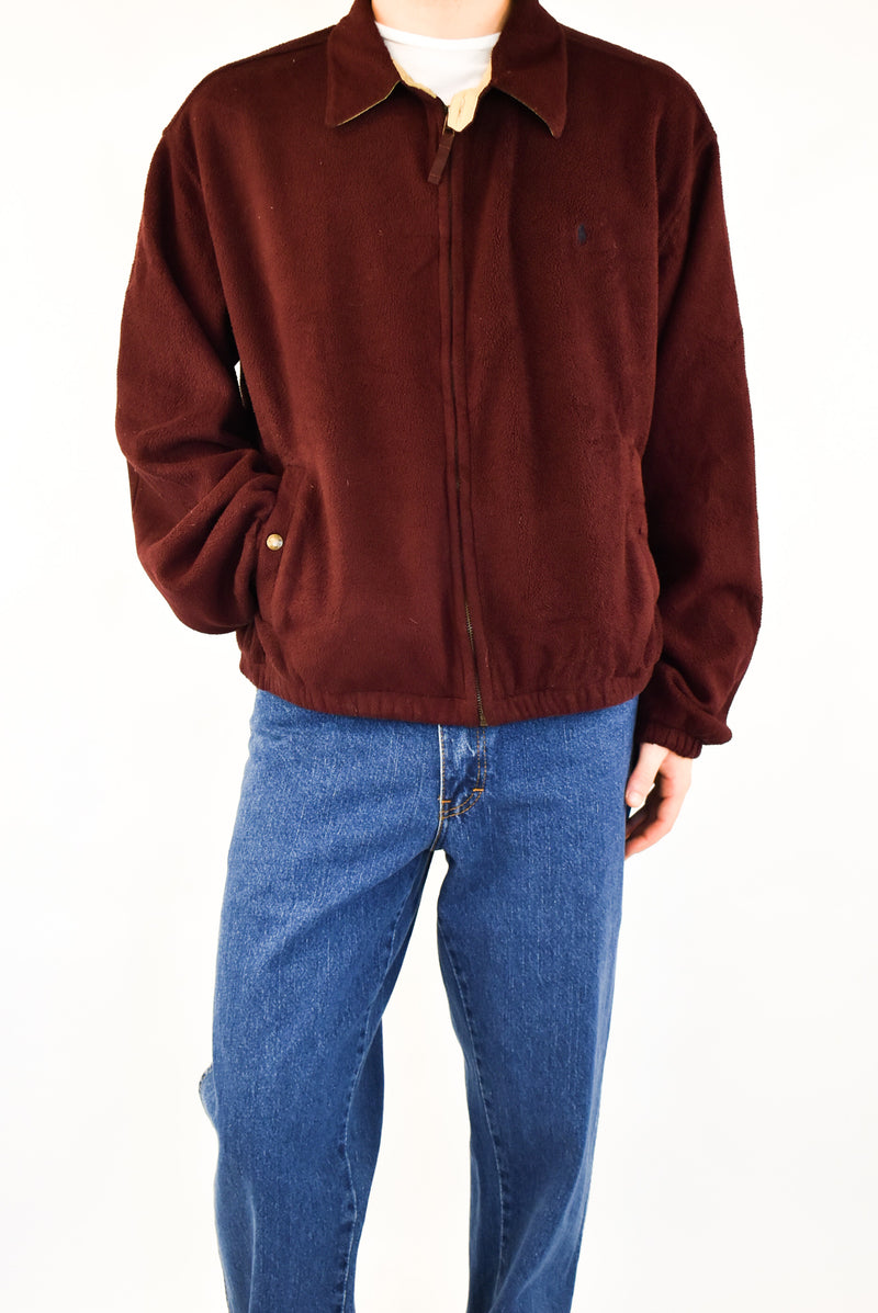 Burgundy Zip Fleece Jacket