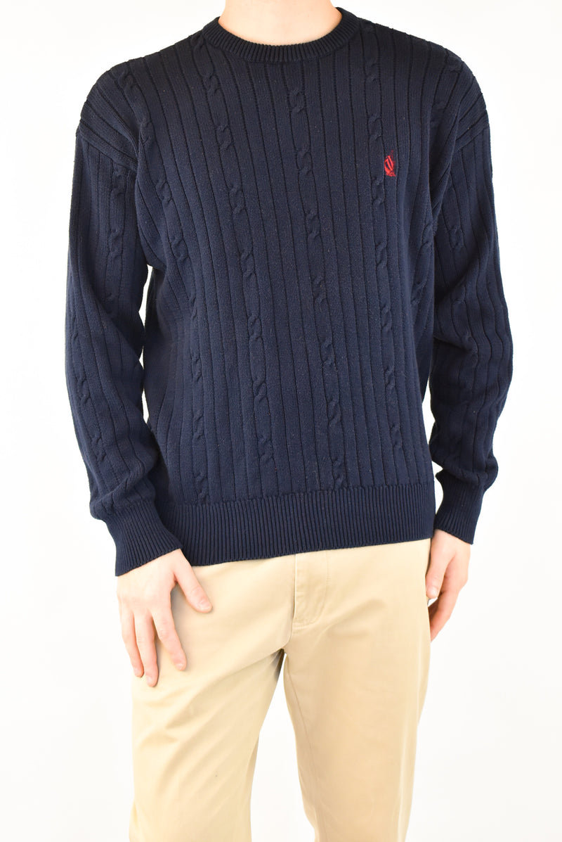 Navy Cable Sweater