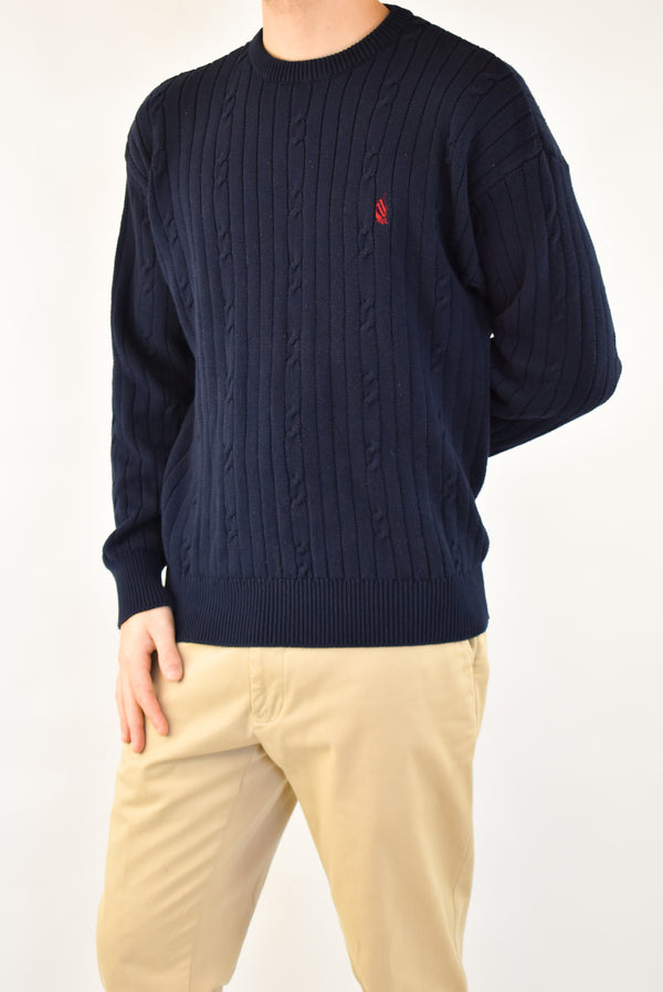 Navy Cable Sweater