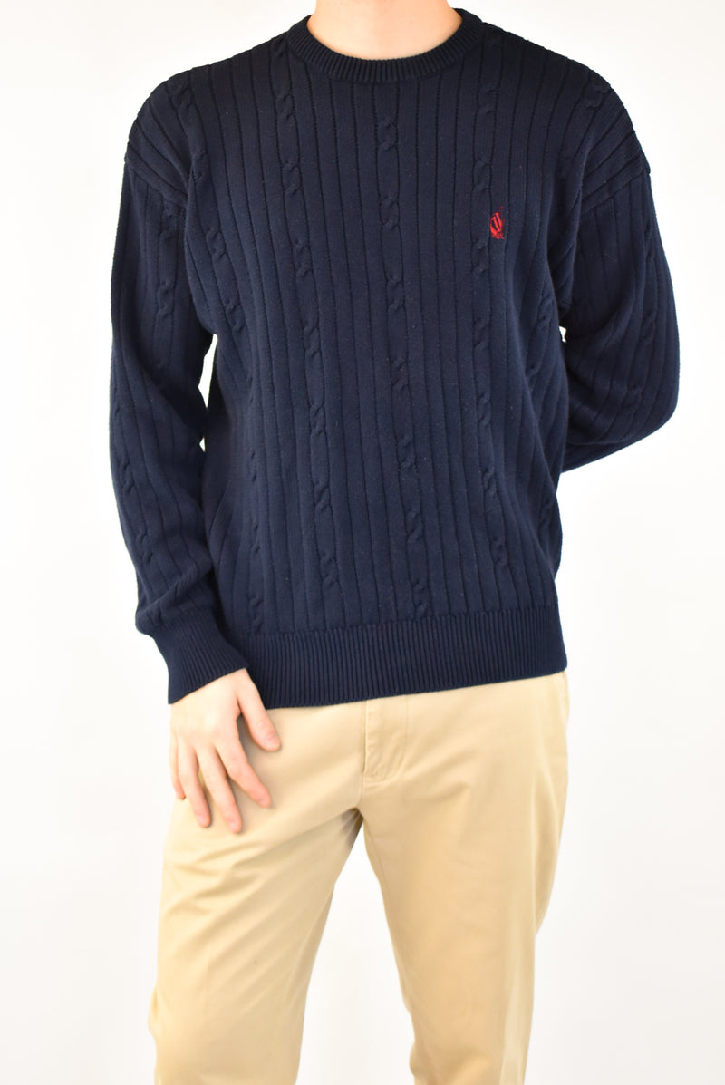 Navy Cable Sweater