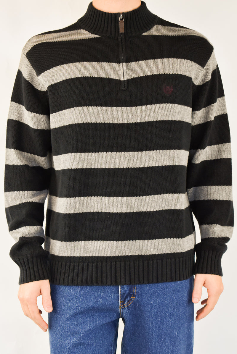 Striped Quarter Zip Sweater