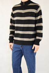 Striped Quarter Zip Sweater