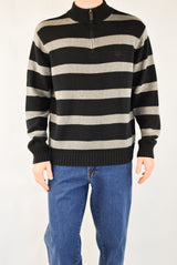 Striped Quarter Zip Sweater