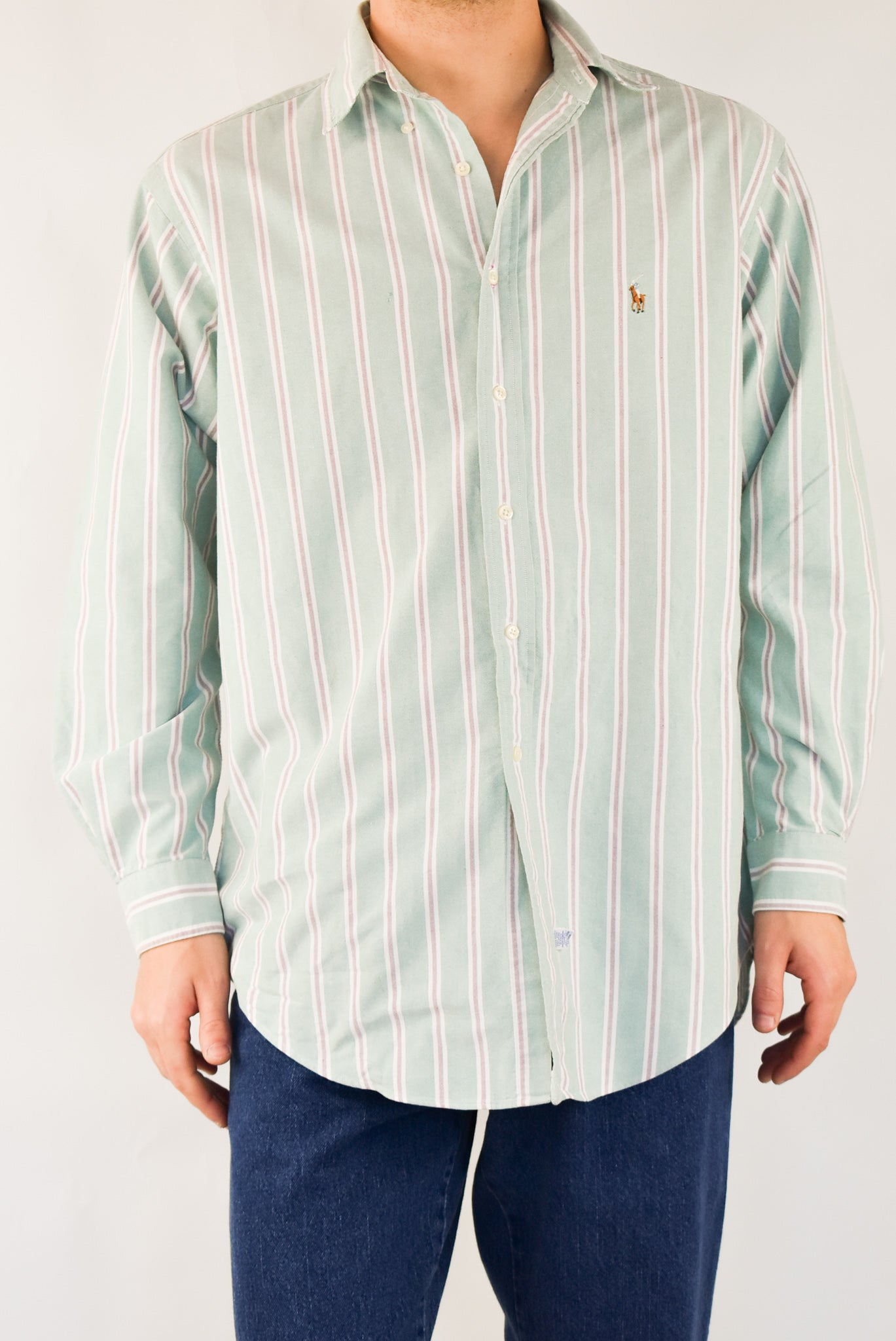 Light Green Striped Shirt