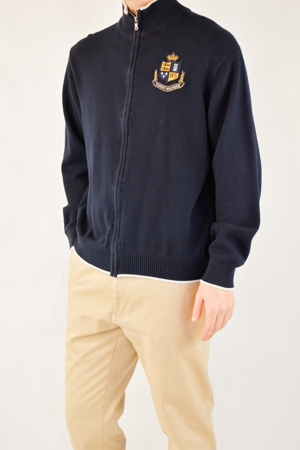 Navy Zip-Up Sweater