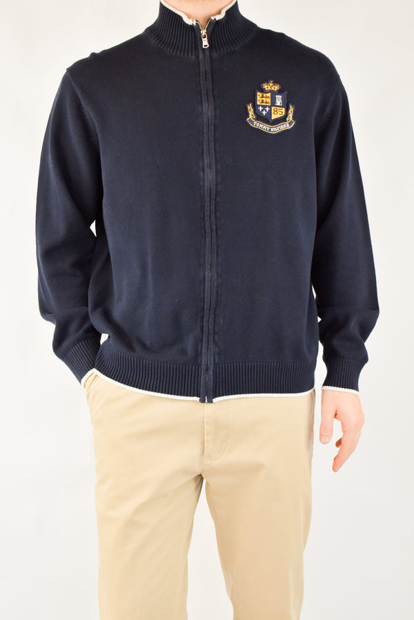 Navy Zip-Up Sweater