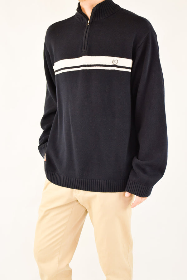 Navy Quarter Zip Sweater