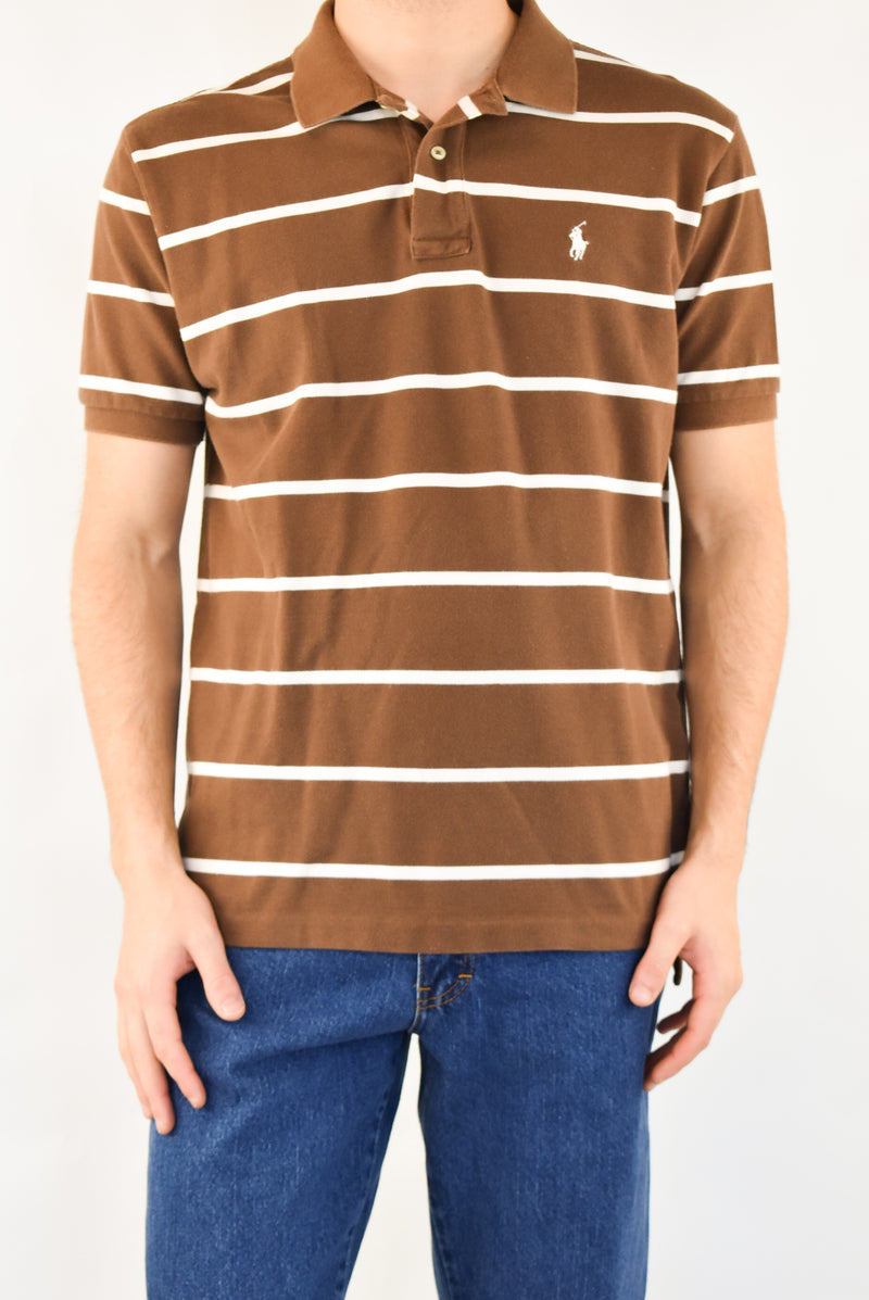 Brown Striped Polo