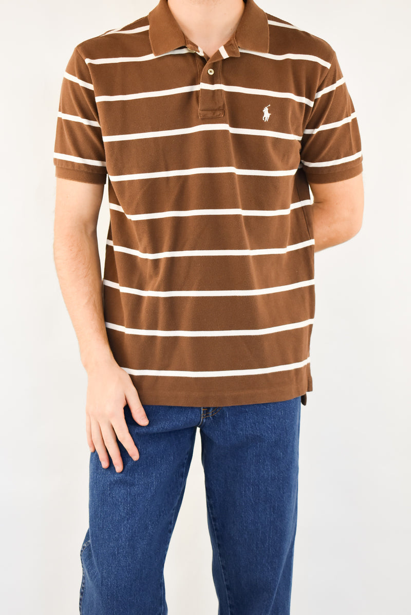 Brown Striped Polo