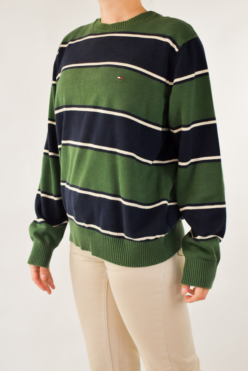 Green Striped Sweater