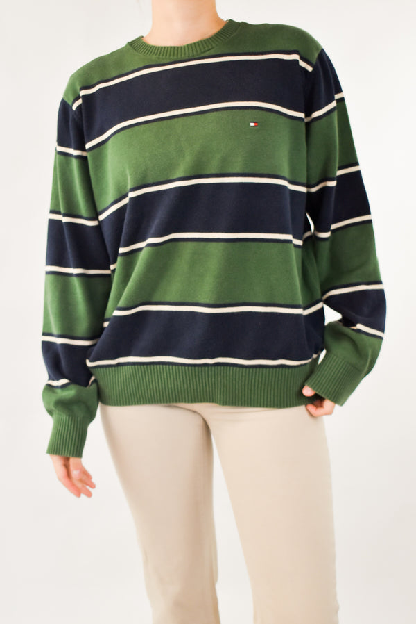 Green Striped Sweater