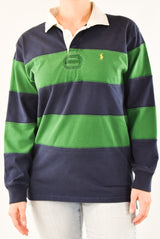 Navy and Green Rugby Polo