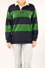 Navy and Green Rugby Polo