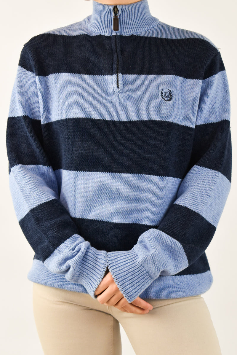 Blue Quarter Zip Sweater