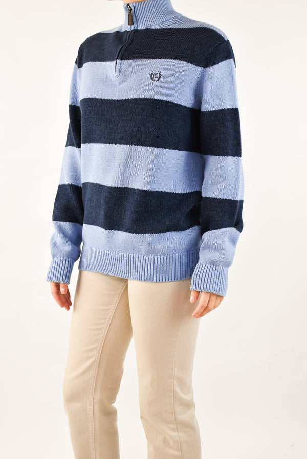 Blue Quarter Zip Sweater