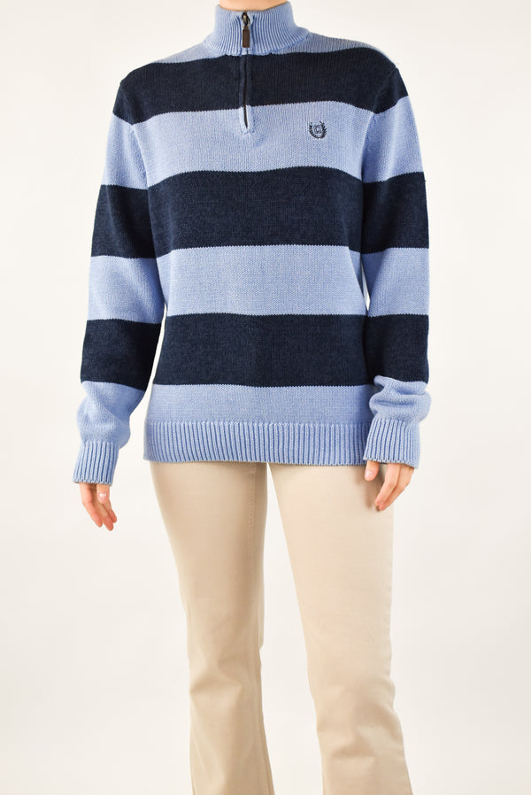 Blue Quarter Zip Sweater