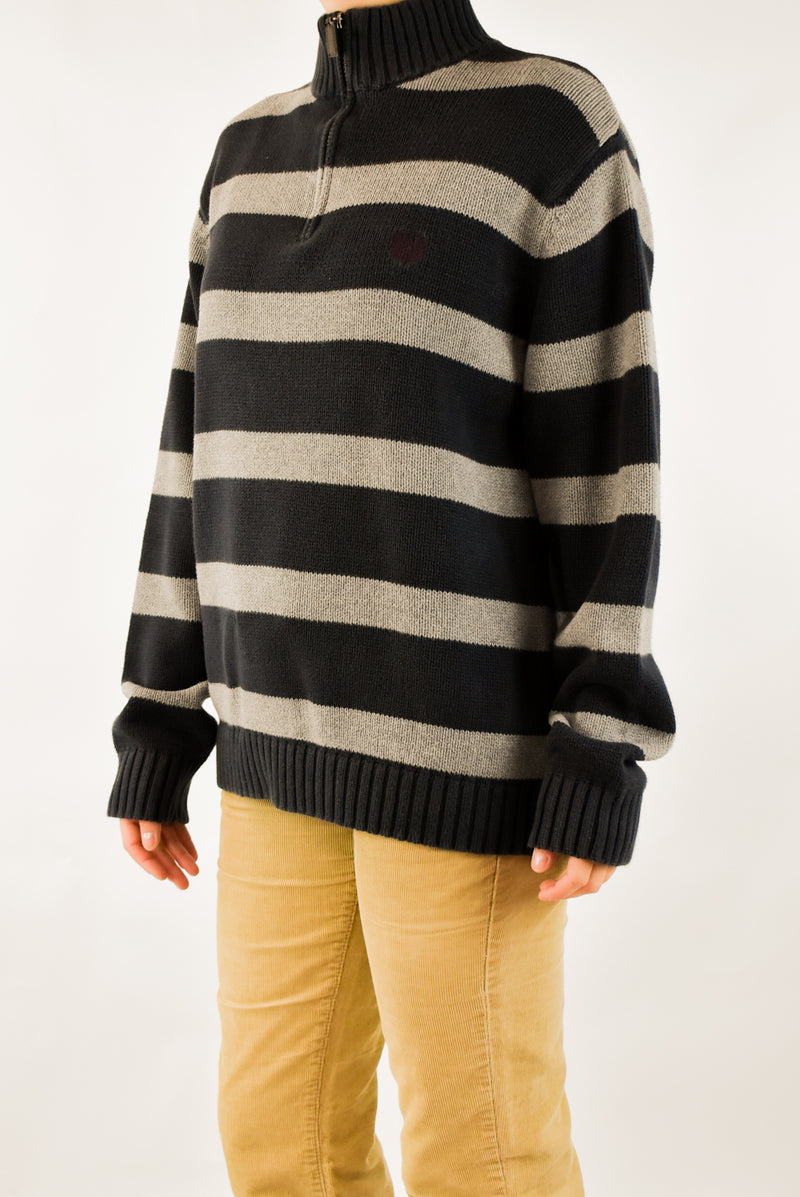 Striped Quarter Zip Sweater