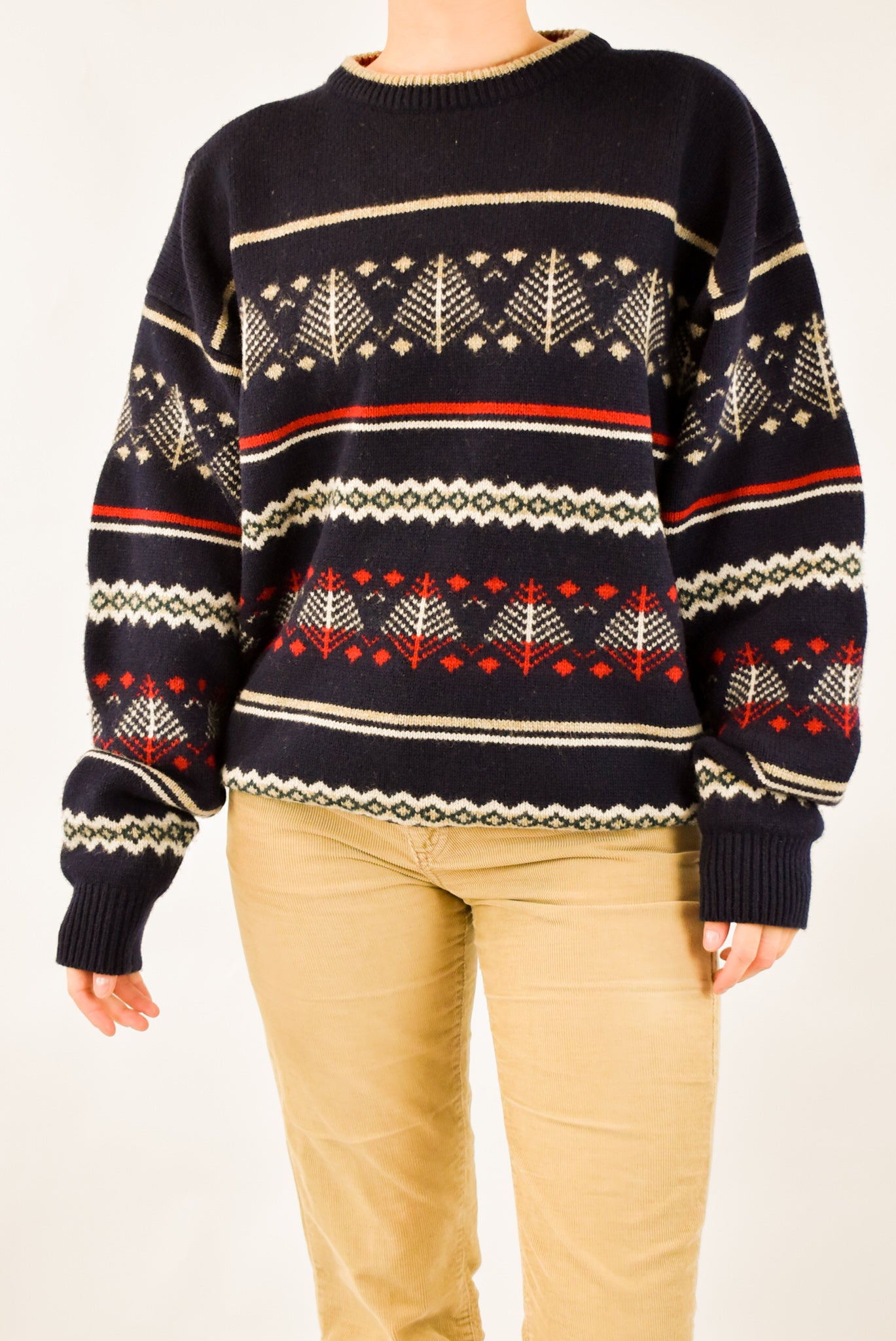 Navy Cable Sweater