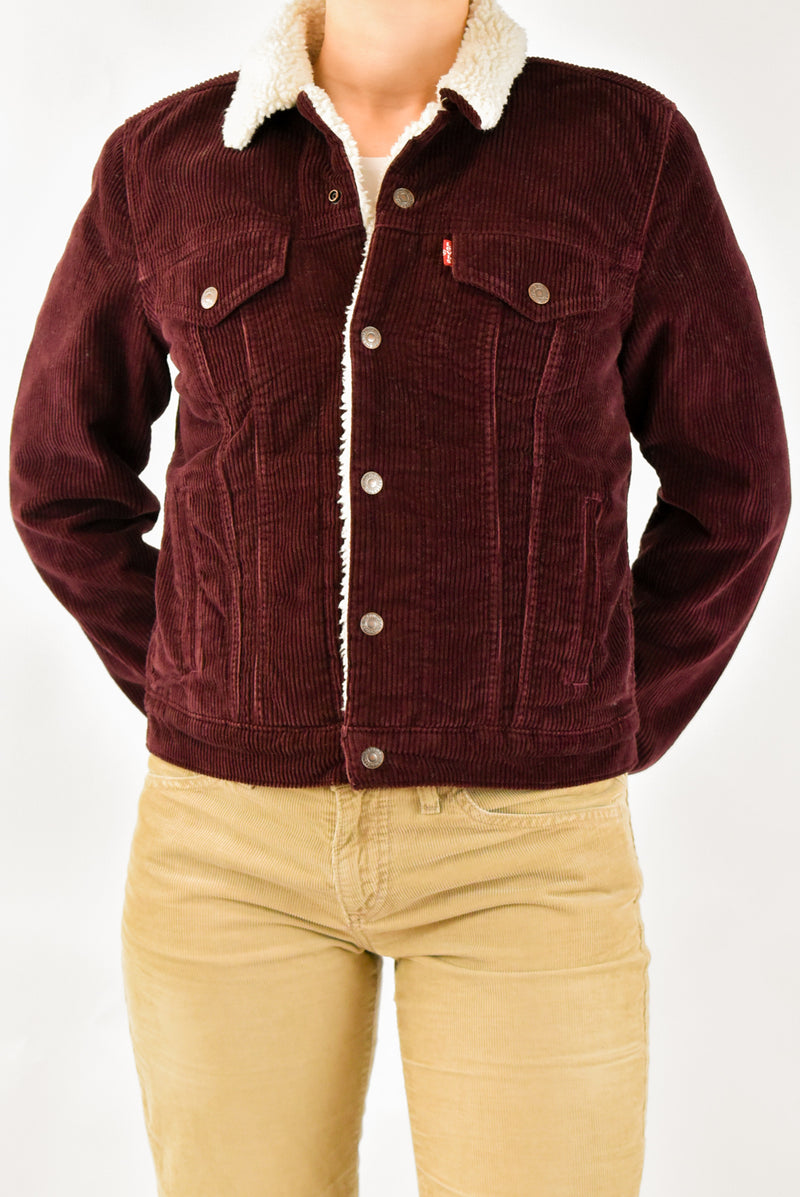 Burgundy Sherpa Jacket