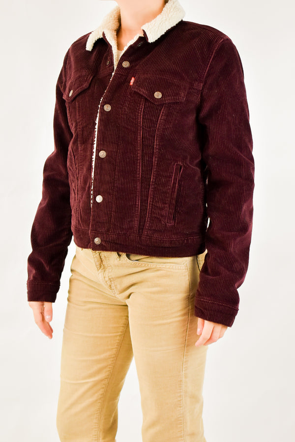 Burgundy Sherpa Jacket