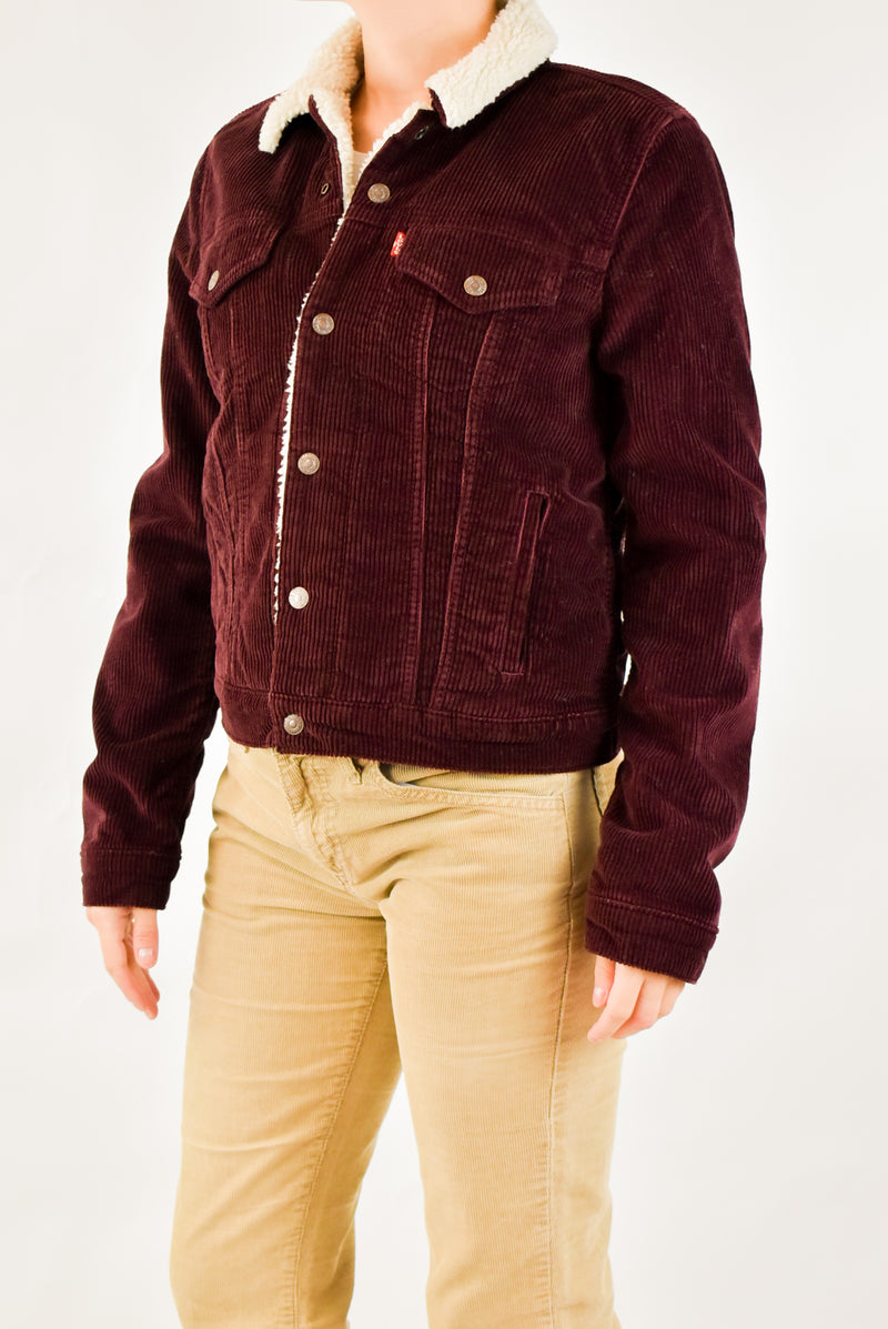 Burgundy Sherpa Jacket