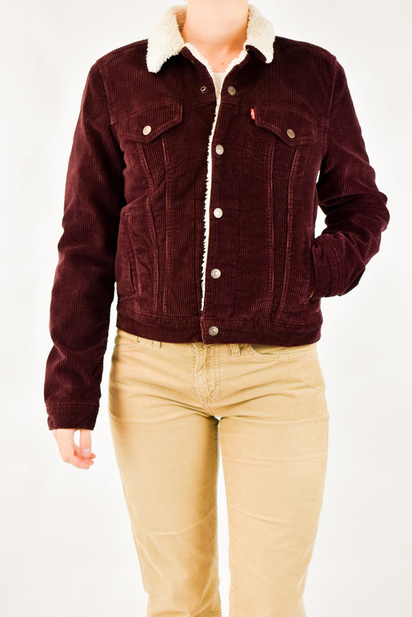 Burgundy Sherpa Jacket