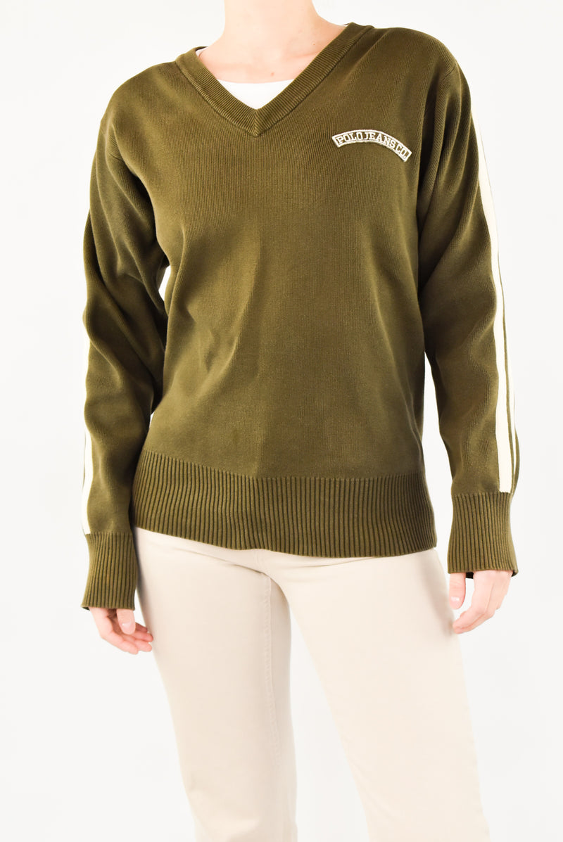 Green V-Neck Sweater