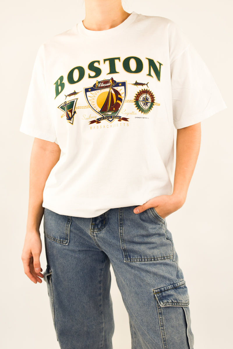 Boston White T-Shirt