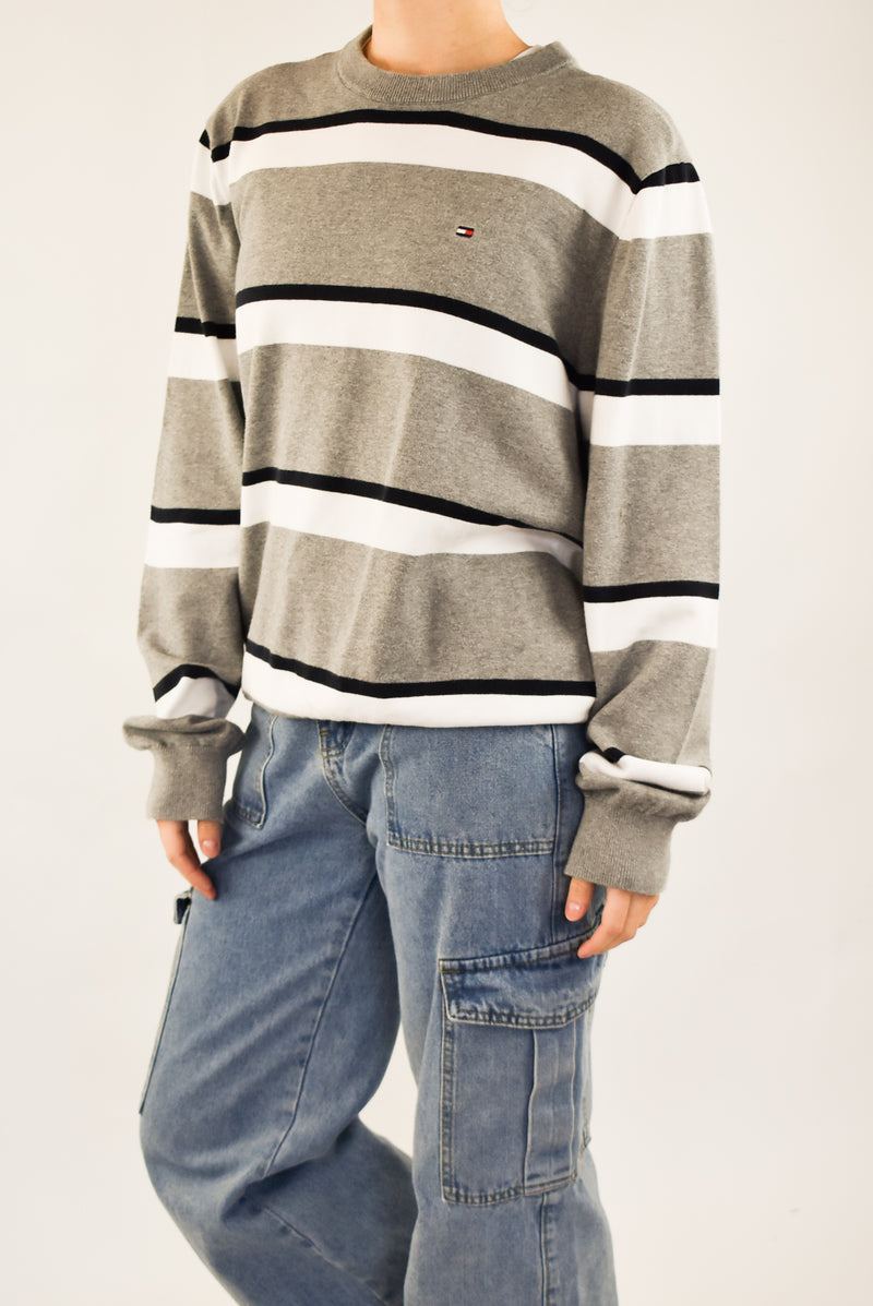 Grey Striped Sweater