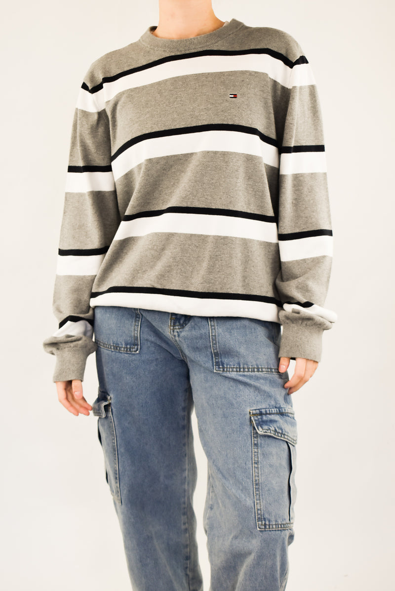 Grey Striped Sweater