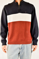 Striped Quarter Zip Sweater