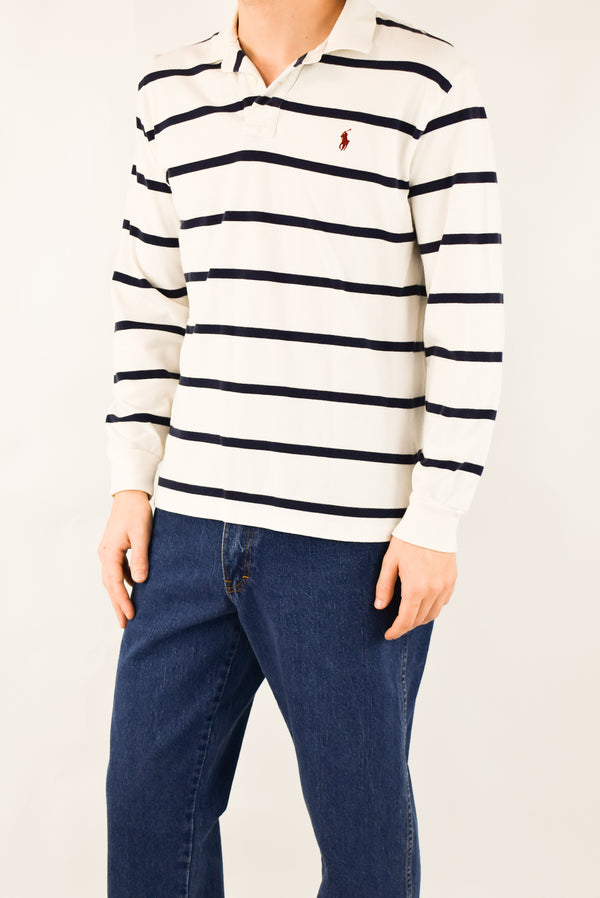 Striped Long Sleeved Polo