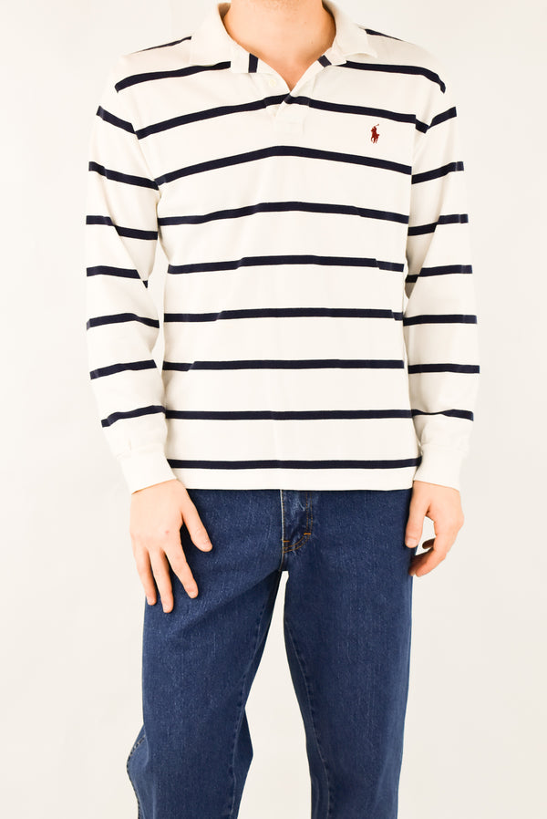 Striped Long Sleeved Polo