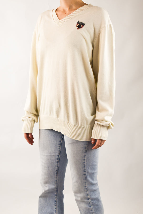 Cream V-Neck Sweater