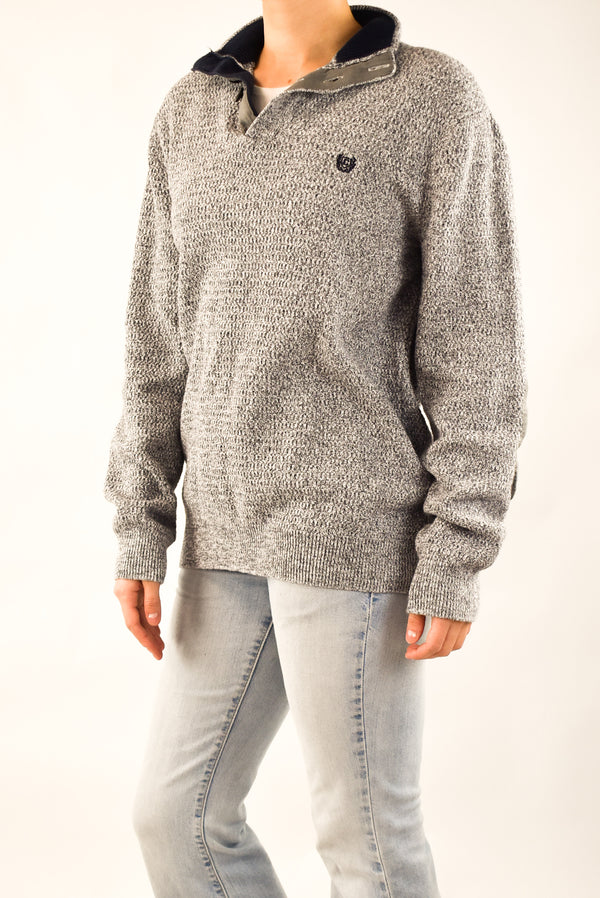 Grey Button Sweater