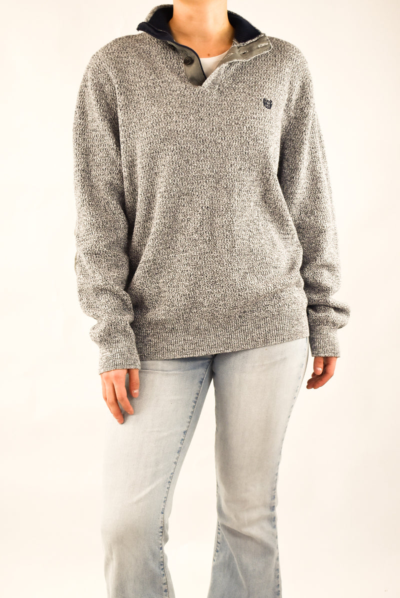 Grey Button Sweater