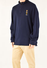 Polo Bear Navy Quarter Zip Sweater