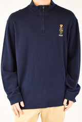 Polo Bear Navy Quarter Zip Sweater