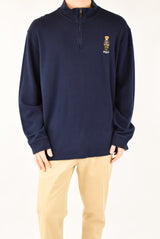 Polo Bear Navy Quarter Zip Sweater