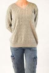 Grey Cable Knitted Sweater