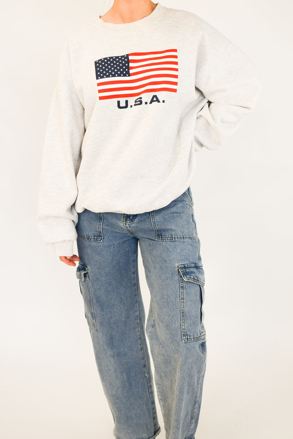 USA Light Grey Sweatshirt