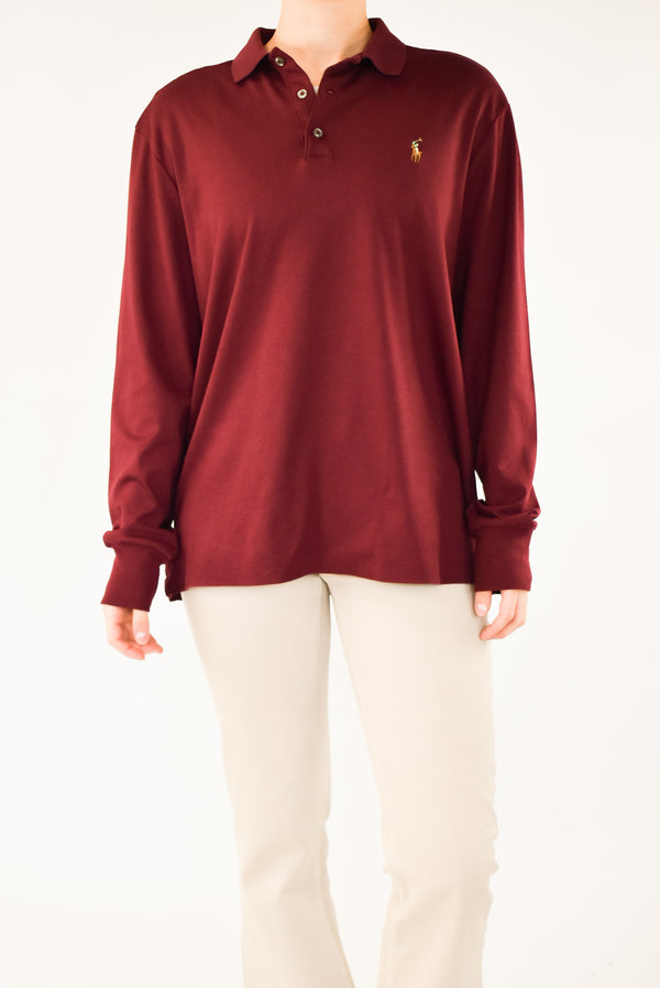 Burgundy Long Sleeve Polo