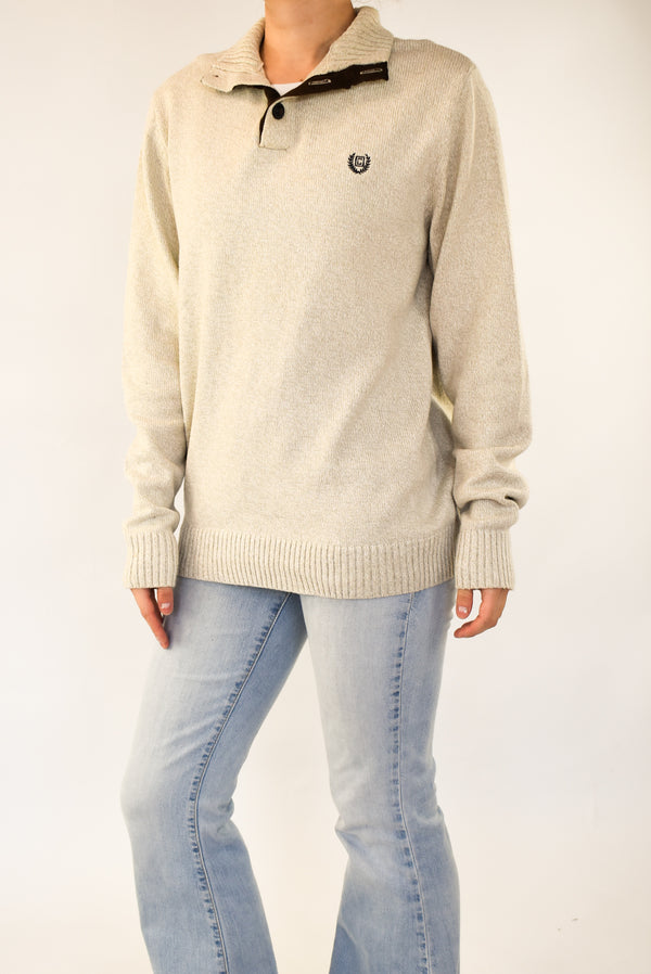 Beige Button Sweater