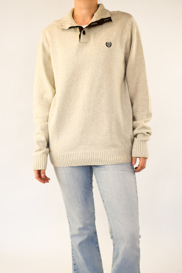 Beige Button Sweater