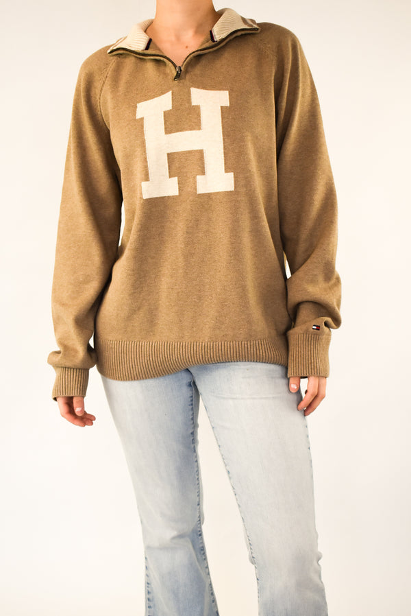 Brown Quarter Zip Sweater