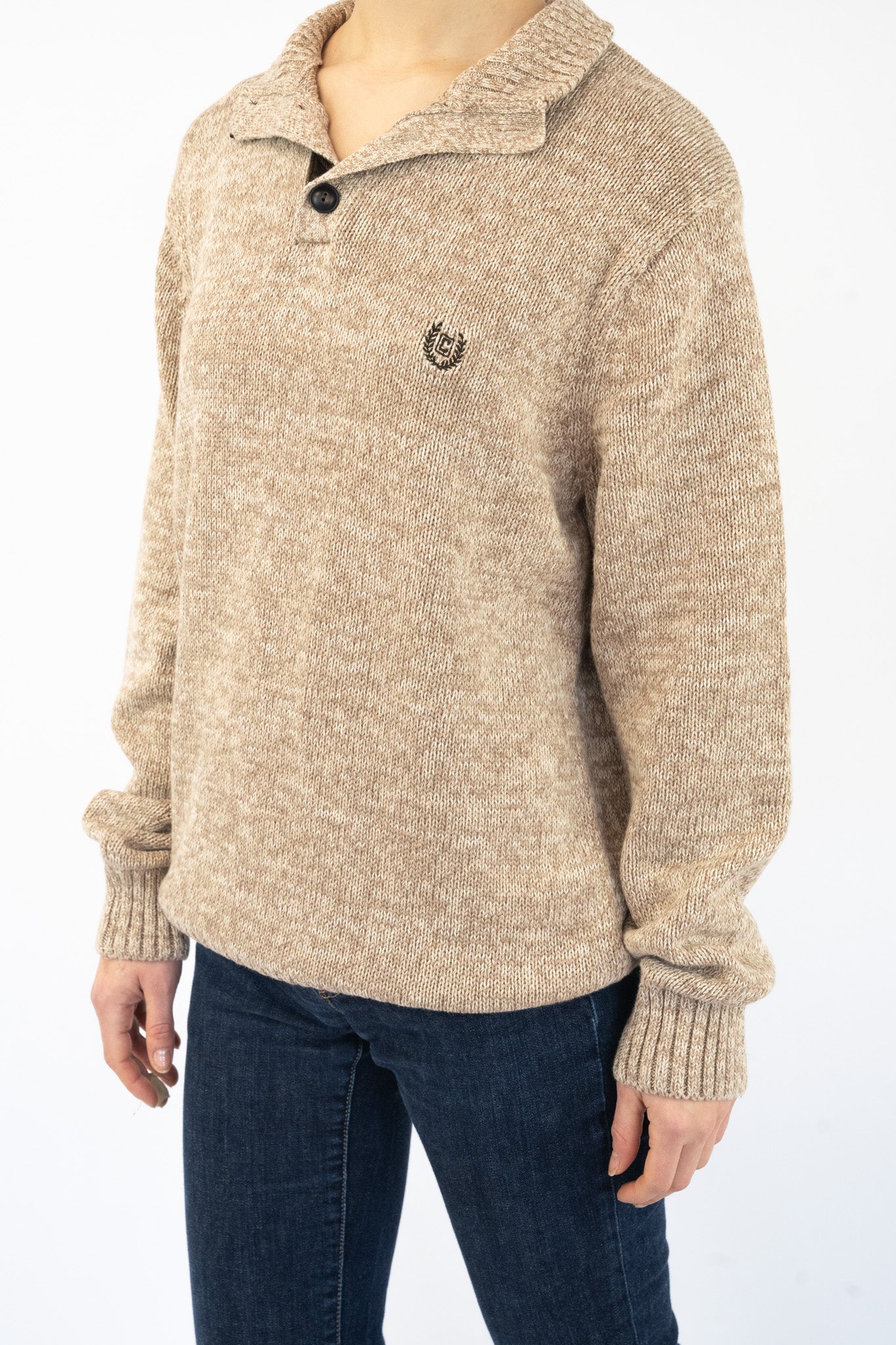 Beige Button Sweater