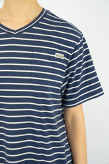 Navy Striped V-Neck T-Shirt